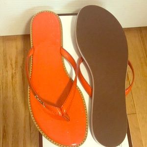 Coach patent leather sandals - orange